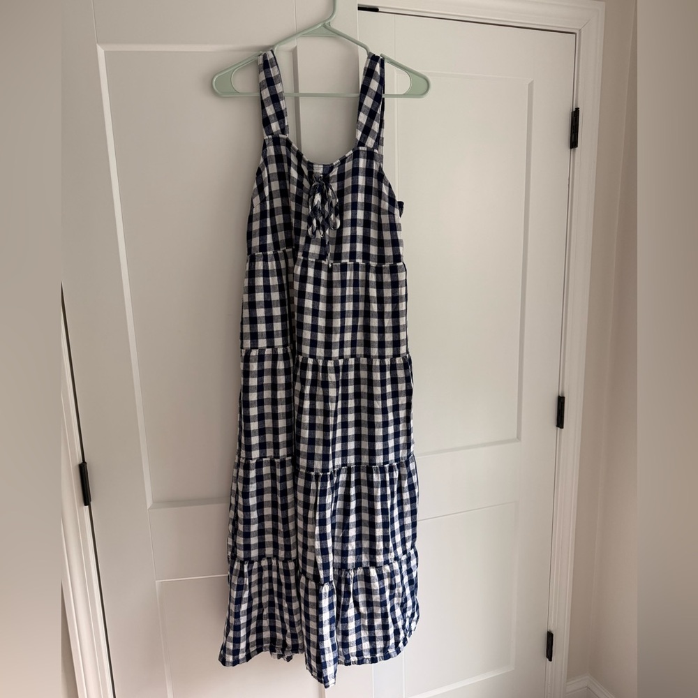 Who What Wear Blue and White Gingham Dress